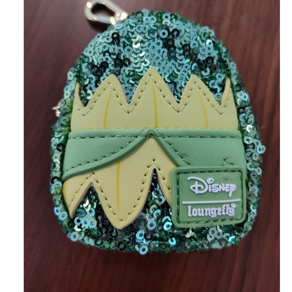 Disney Loungefly Tiana Princess and the Frog Sequin Mini Backpack Keychain Bag